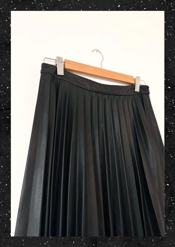 Jupe longue plissée noire • Black pleated skirt Mango T38 - photo numéro 3