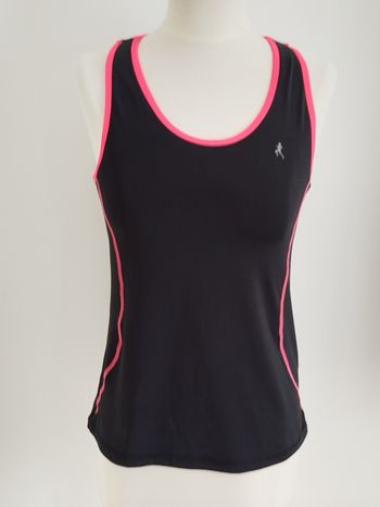Débardeur de sport noir liseret rose Atmosphère taille 38