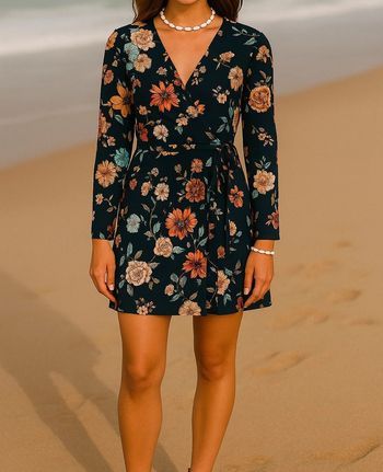 Robe portefeuille à fleurs Goldie