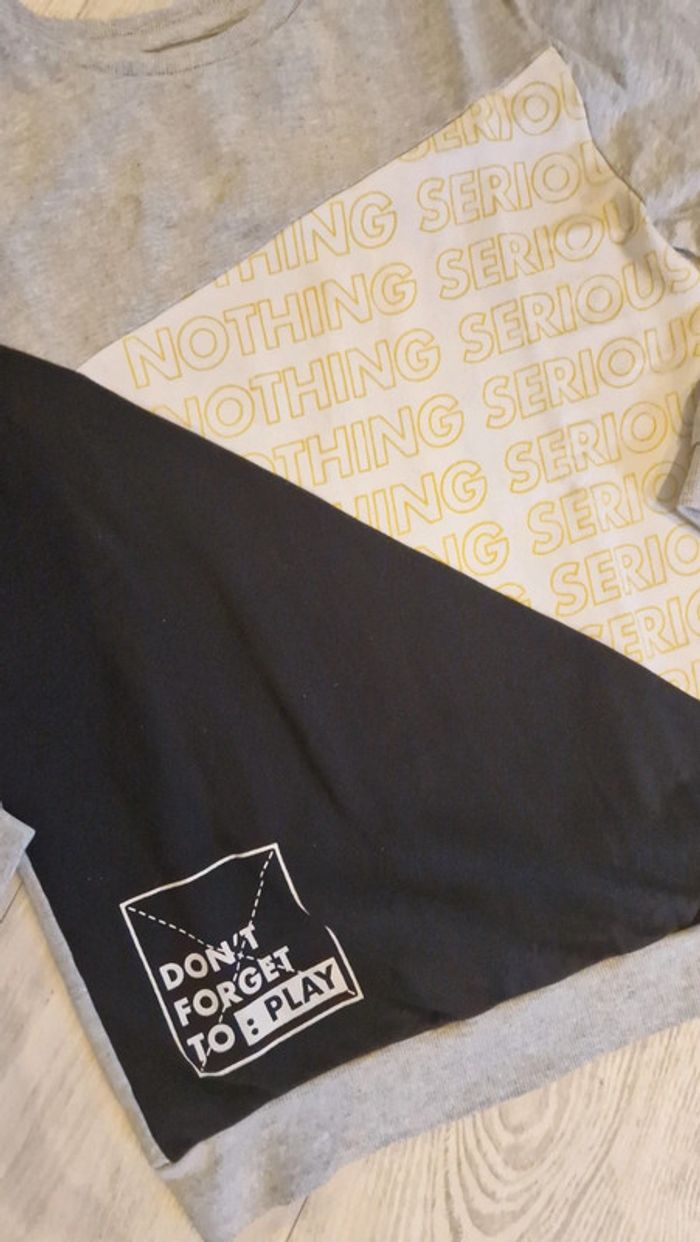 Sweat style rapiecé gris noir blanc et jaune Gémo 🤖 14 ans - photo numéro 2