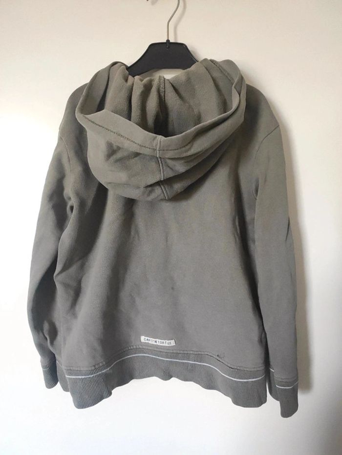 Veste fermeture éclaire gilet capuche vert kaki orange - photo numéro 3