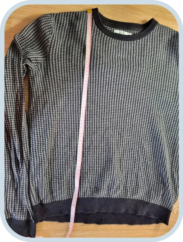 Pull à col rond noir/gris Jules Homme Taille L - photo numéro 5