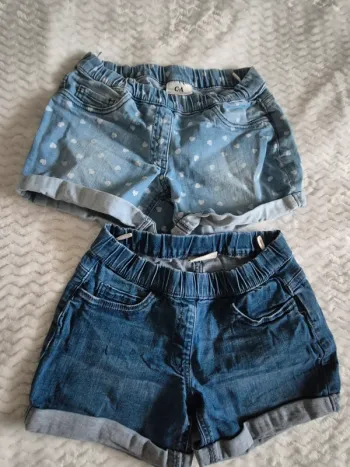 Lot de 2 shorts en jean 10 ans cœur
