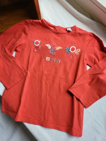 T-shirt manches longues corail animaux 4 ans