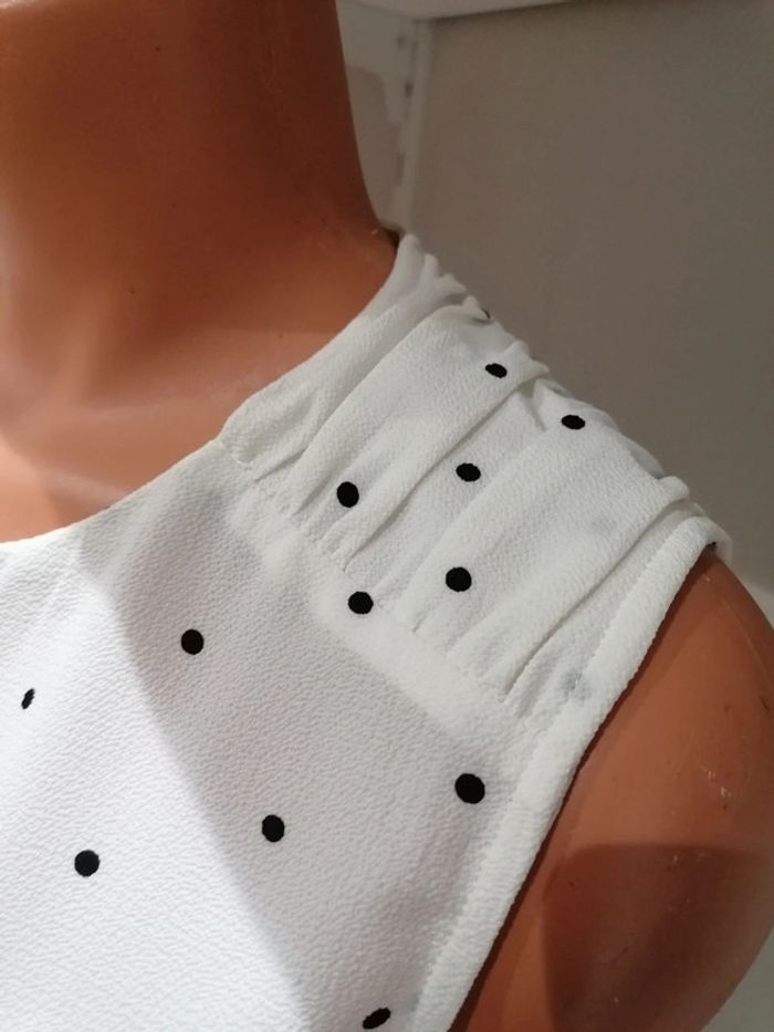 Haut Frnch M blanc à pois noir - photo numéro 3