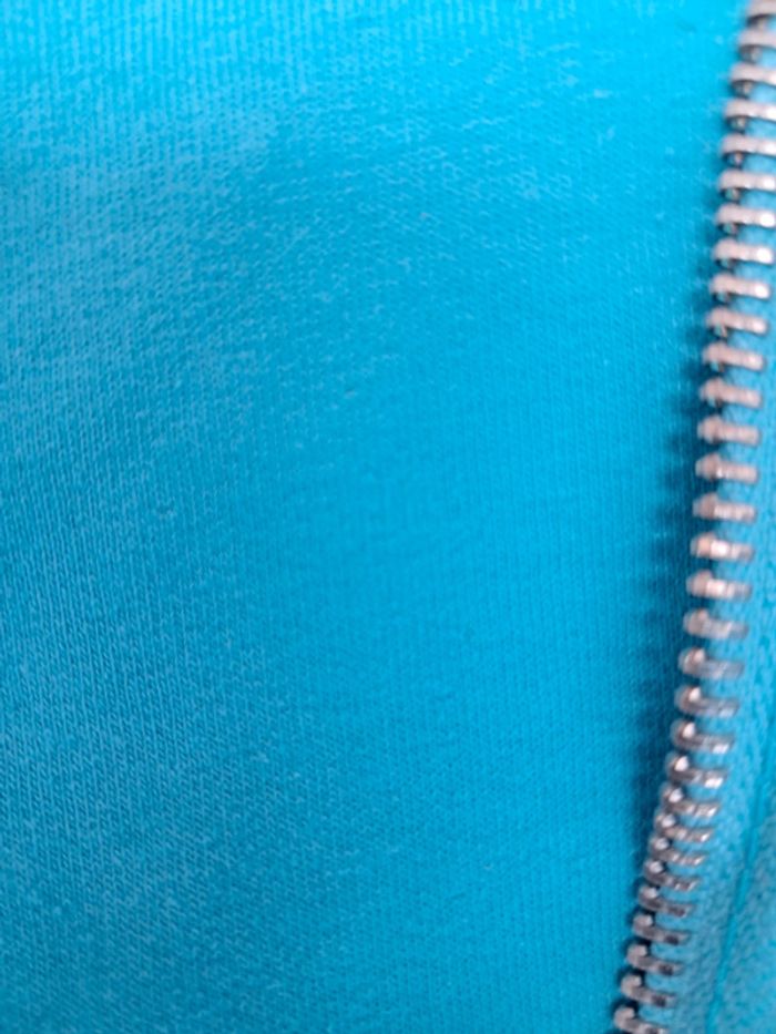 Jolie et légère veste à capuche en coton bleu clair avec fermeture eclair - T 42/44 - Made in Italy - photo numéro 7