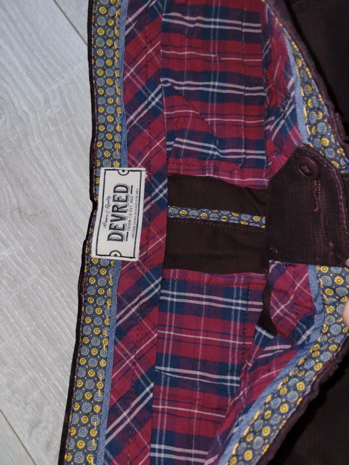 Pantalon bordeaux à petits carreaux - photo numéro 2