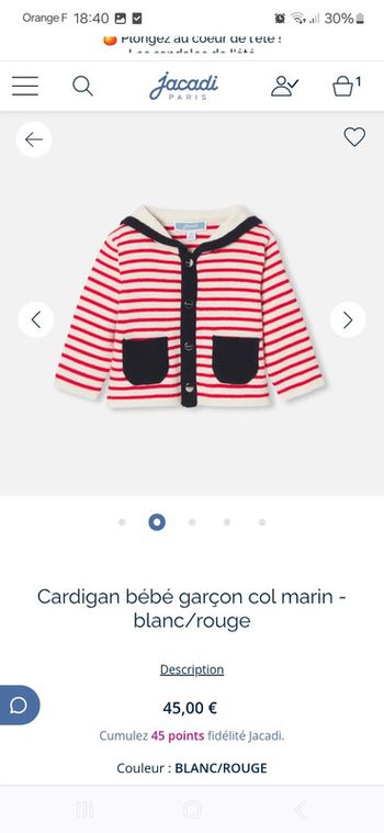 Cardigan jacadi