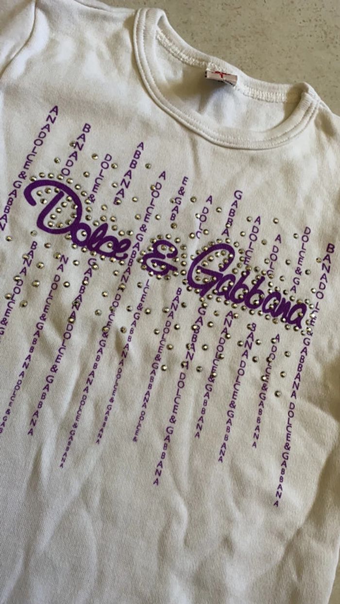 86 cm 18 mois - tee shirt blanc coton écrit dolce gabbana - photo numéro 2