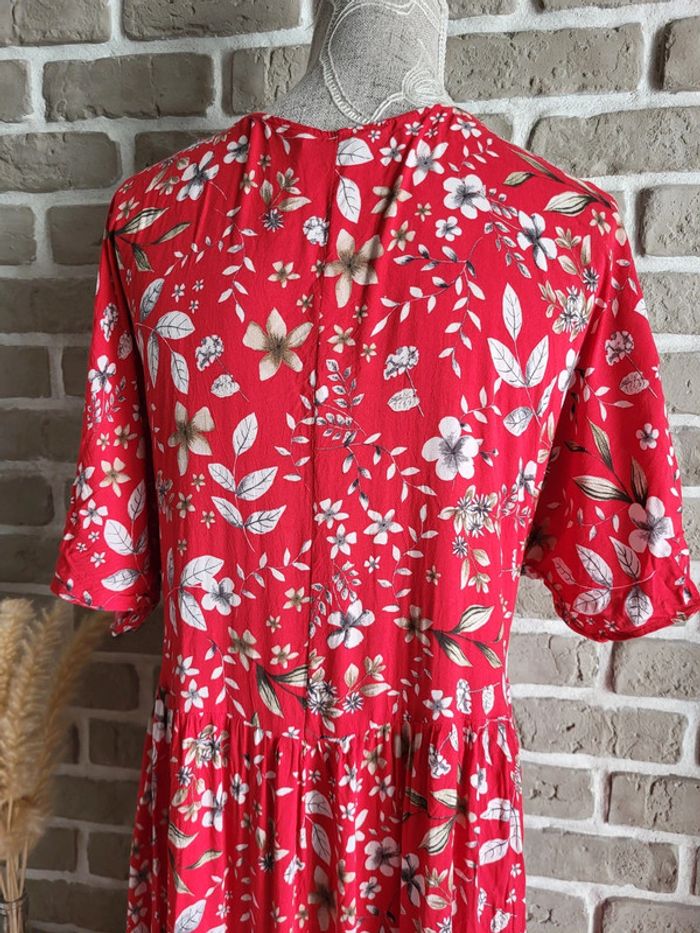 Belle robe Zara rouge à imprimé fleuri - Bohème Romantique - photo numéro 9
