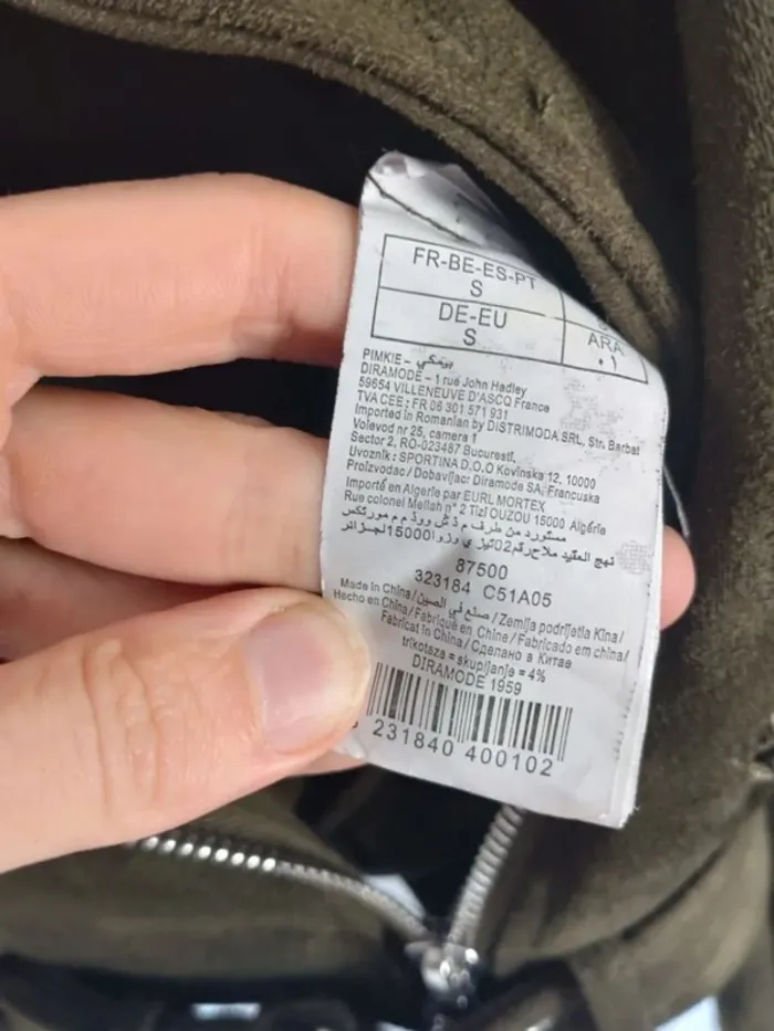 Superbe veste perfecto femme kaki effet suédine taille S - photo numéro 5