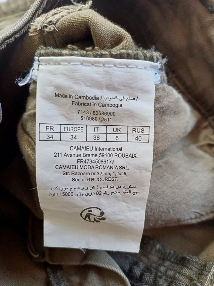 Pantalon cargo Camaïeu - coloris kaki - photo numéro 8