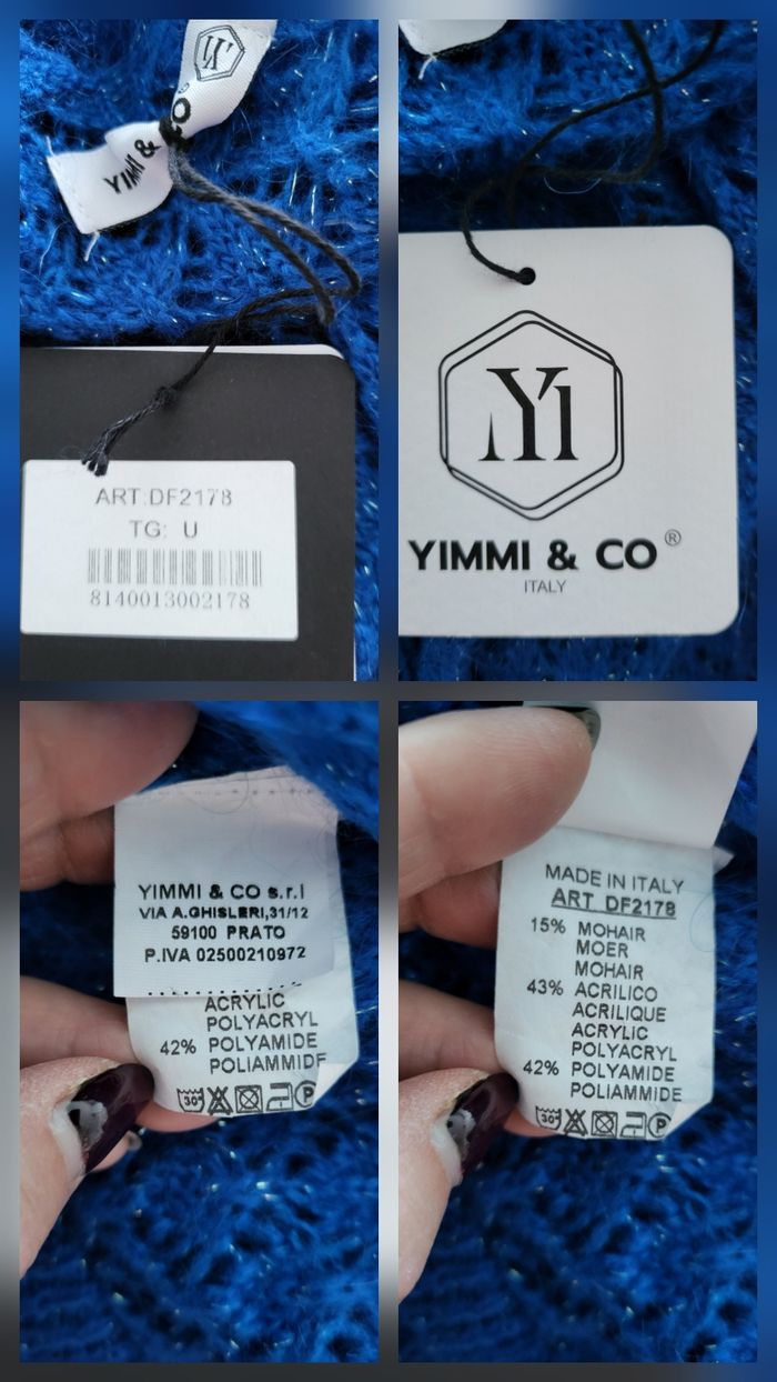 Gilet bleu roy manches 3/4 taille unique (du 44 au 52) neuf avec étiquette Yimmi & Co - photo numéro 10