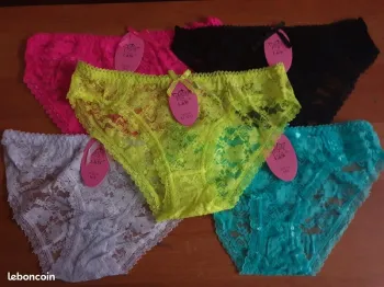 Lot de 5 culotte shorty femme taille XL style dentelle