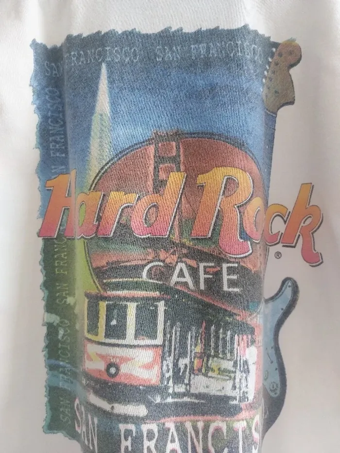 T-shirt Hard Rock Café San Francisco blanc vintage Taille L - photo numéro 2