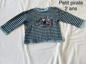 T-shirt manches longues 2 ans petit pirate
