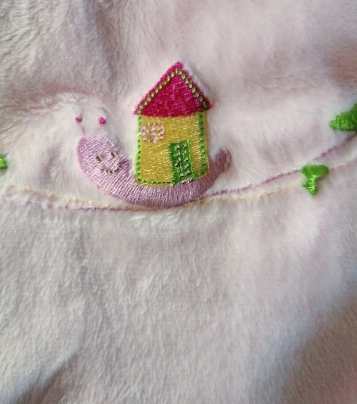 Doudou ours plat carré rose escargot Nicotoy - photo numéro 4