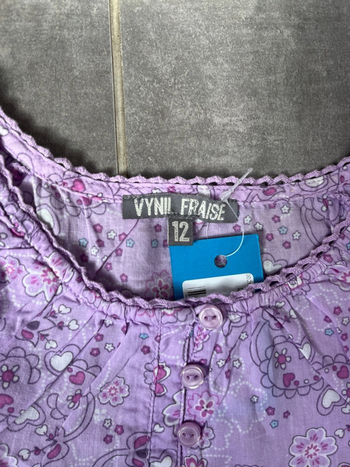 T-shirt violet 12 mois Vynil fraise - photo numéro 2