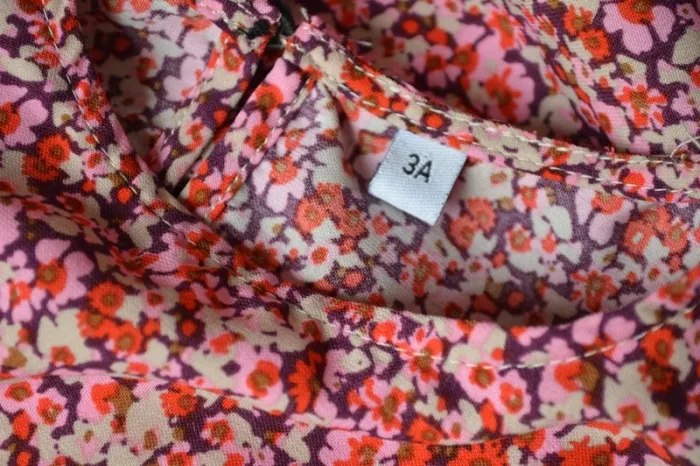 Robe courte fleurie enfant 3 ans manches bouffantes - photo numéro 6