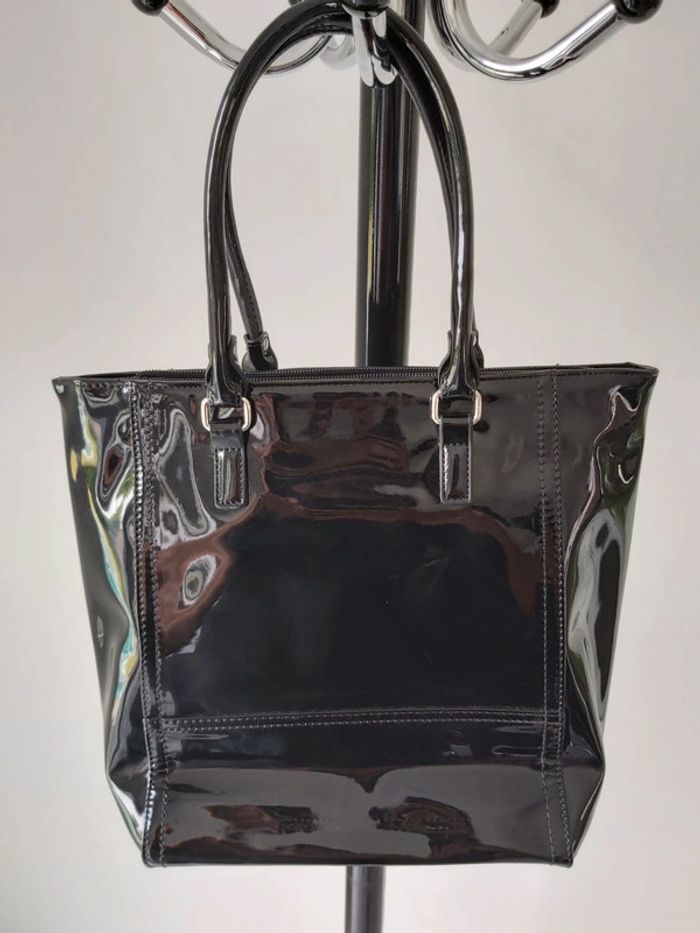 Sac a main noir verni - photo numéro 2