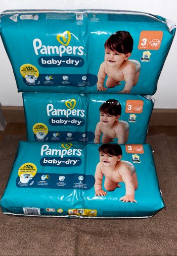 Trio- Pack De 150 Couches Pampers Baby-Dry Neuf Dans L’emballage ( Format XXL).