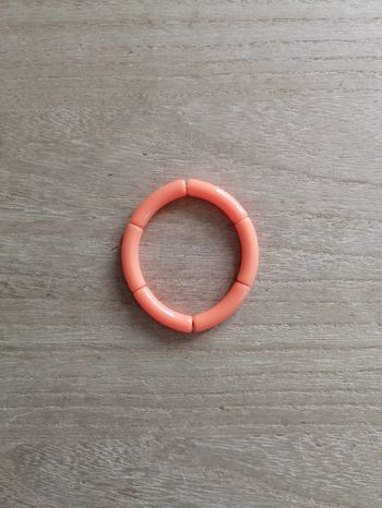 Bracelet élastique perles tubes oranges neuf