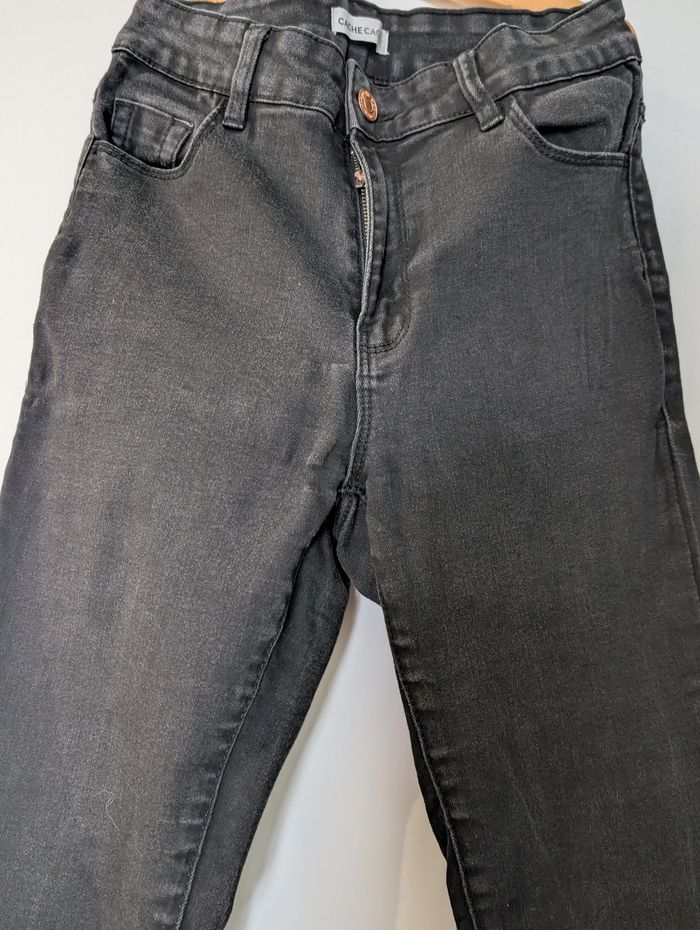 Jeans slim cache cache noir - photo numéro 3