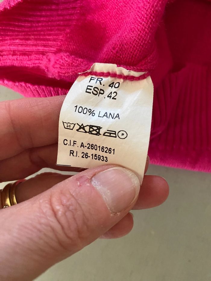 Pull en laine Sweet De Mazo framboise fuchsia taille XS / S - photo numéro 11