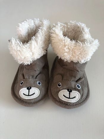 Chaussons bébé Ours doublé sherpa 13-15