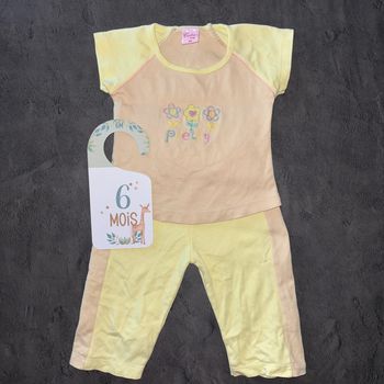 Pyjama deux pièces fille jaune Cuties Baby / 6 mois / Bon état