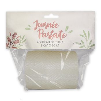 Rouleau de tulle ivoire 8 cm x 20 mètres