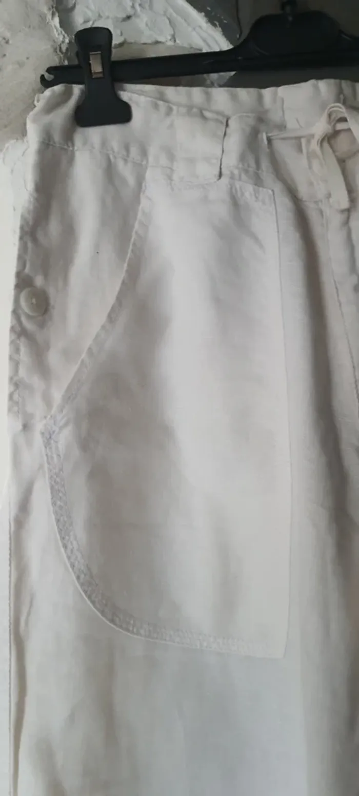 Pantalon lin blanc - photo numéro 3