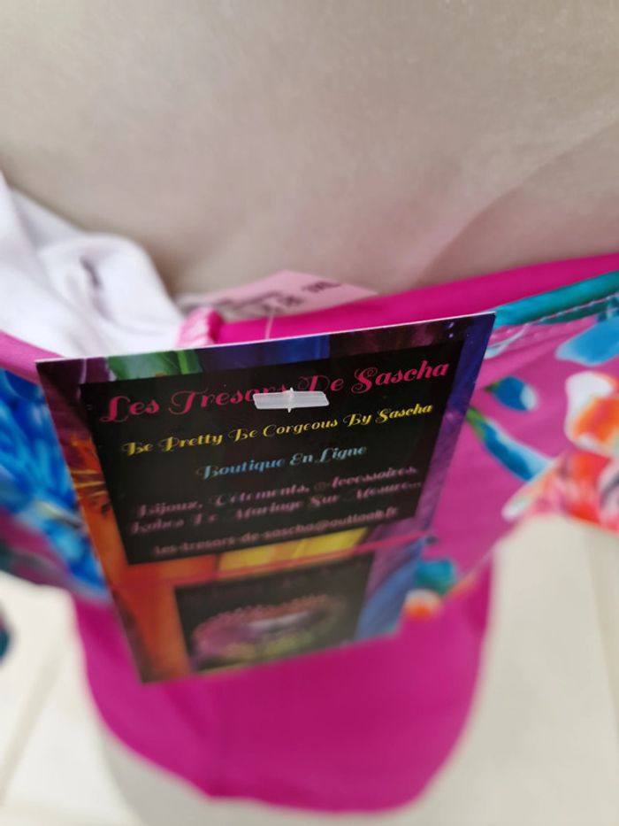Maillot De Bain Une Piece Fuchsia Volants Imprimé Fleurs Hibiscus - photo numéro 11