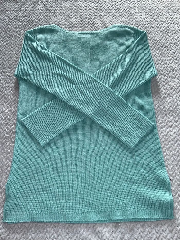 Pull Kiabi turquoise - photo numéro 4