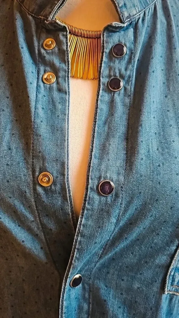 Chemise vintage denim coton et jeans - photo numéro 3