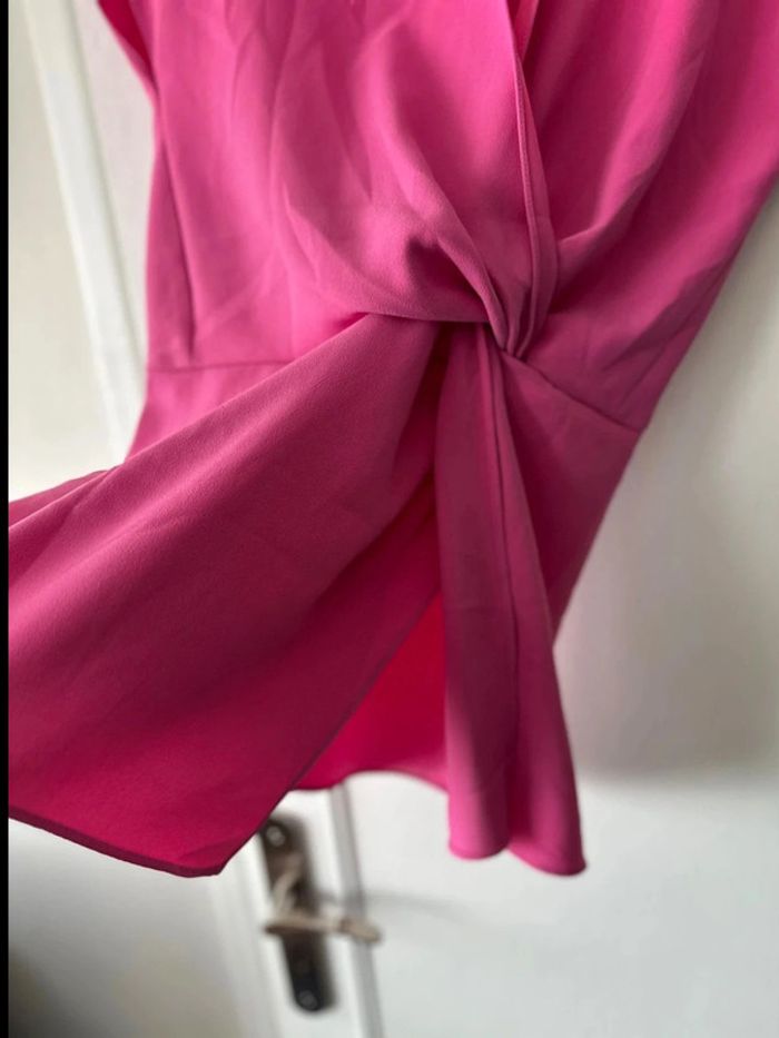 Blouse sans manches torsadée rose fuchsia taille S ZARA - photo numéro 4
