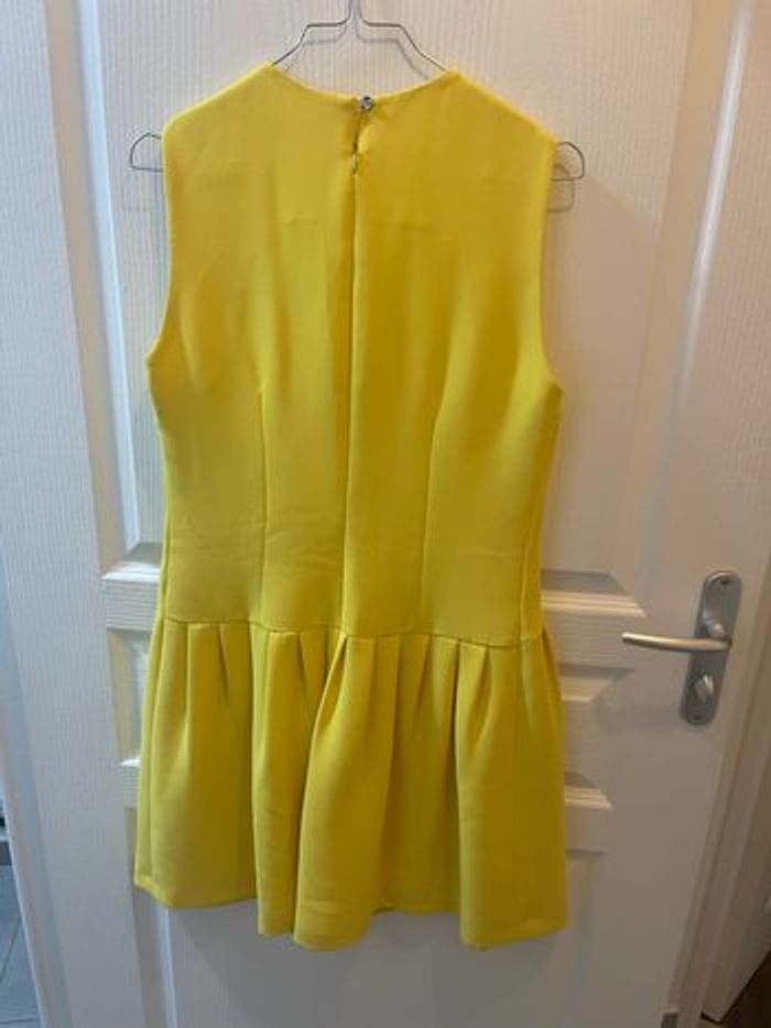 Robe créateur Morgan Kirch jaune et cuir T. 38 - photo numéro 3