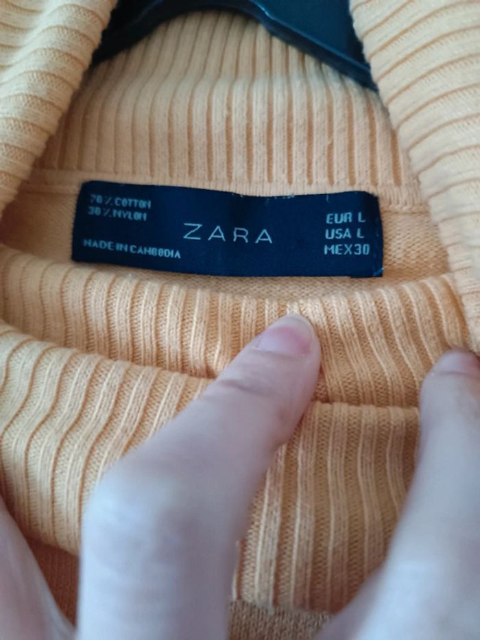 Pull col roulé jaune Zara - taille L - neuf - photo numéro 3