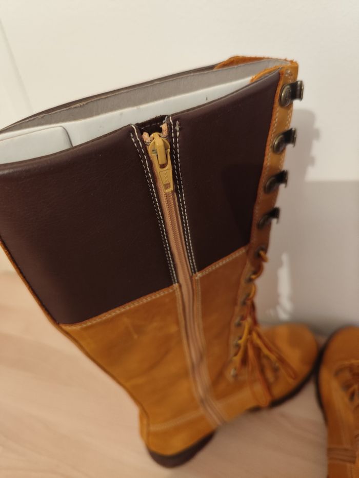 Bottes hautes Timberland femme taille 37 nubuck et cuire - photo numéro 7