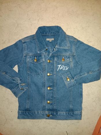 Veste en jean eldys t.6ans motif t.rex