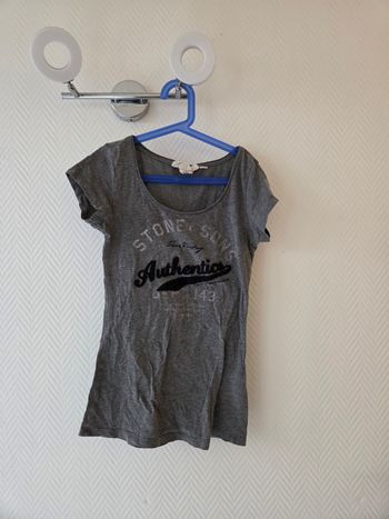 T-shirt gris moulant manche courte