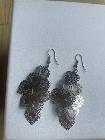 Boucles d’oreilles cœurs acier inoxydable