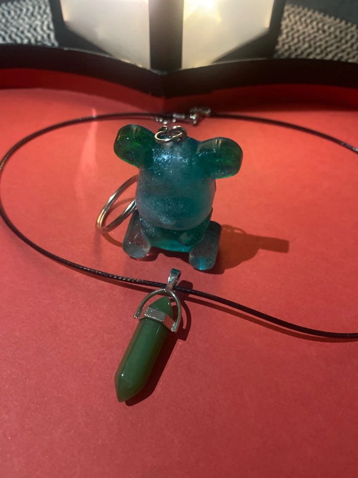 Pendentif pierre charkra + porte clefs - photo numéro 4