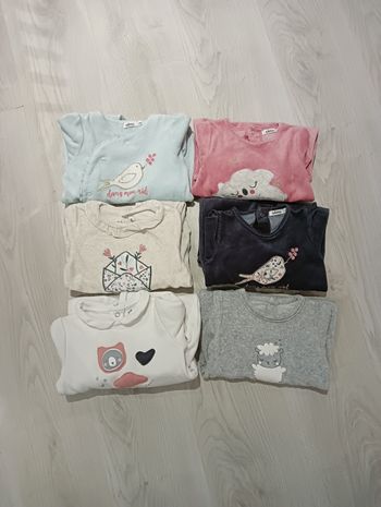 Lot 6 pyjamas 12 mois fille