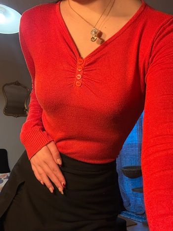 Pull fin rouge