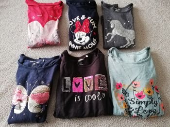 Lot de 6 t shirts manches longues 10 ans fille 