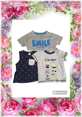 💫🌸Lot de 3 T-shirt pour bébé garçon 🌸💫