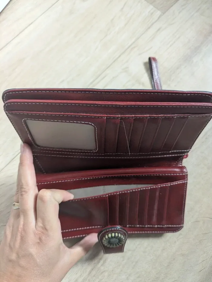 Portefeuille en cuir bordeaux - photo numéro 8
