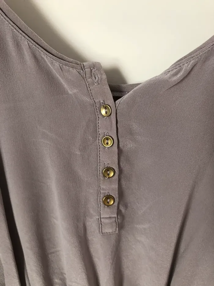 Robe à bretelle gris en soie très bon état Sud Express taille M - photo numéro 11