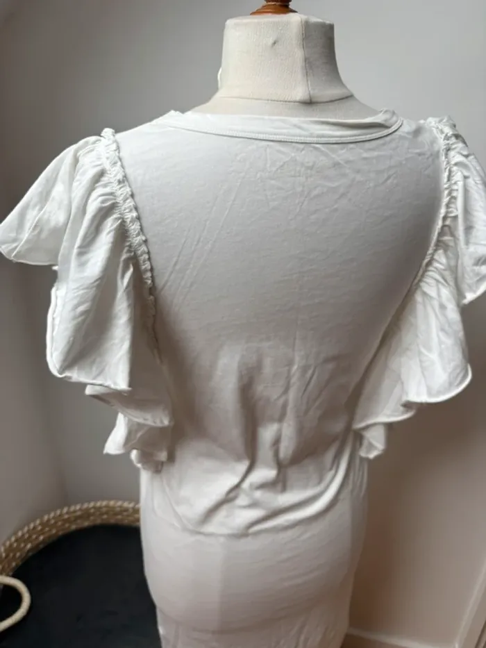 🤍 Robe Zadig & Voltaire blanche volants - décontractée & stylée - M - photo numéro 9